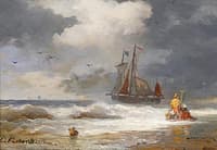 Shrimp Fishermen on the Beach