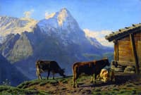 Mountain Landscape with Cows