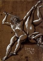 Nude Man Threatening a Nude Woman