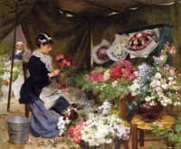 Flower Seller Makiing Bouquets