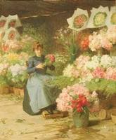 Flower Seller Behind the Madelaine Church