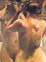 Woman Combing Her Hair