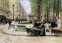Flower and Fruit Seller in a Paris Square