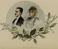 Portrait of bride and groom