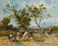 Arab Soldiers at an Oasis