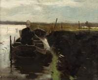 An Artist Sketching from a Boat
