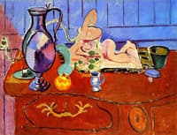 Still LIfe with a Pewter Jug and Pink Statuette