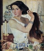 Self portrait. At the Toilette