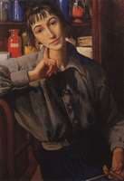 Self portrait with brush