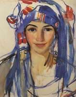 Self portrait with scarf