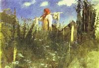Girl with Washed Linen on the Yoke