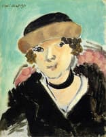 Small Portrait of Marguerite, Fur Hat