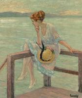 Seated Woman on a Railing
