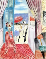 Woman with a Red Umbrella, Seated in Profile