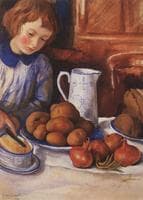 Katya at the kitchen table