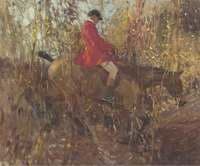 A huntsman approaching a ditch