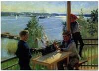 The Eklöf Boys on the Veranda of Villa Sjökulla