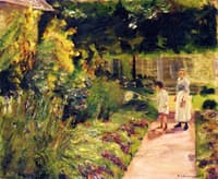 The Granddaughter of the Artist with Her Nanny in the Kitchen Garden in Wannsee