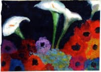 Calla Lilies, Zinias and Anemones