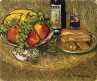 Still LIfe with Fruit with Rose Colored Bowl