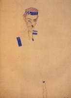 Man with Blue Headband and Hand on Cheek