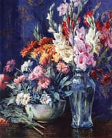 Zinnias and Gladiolas