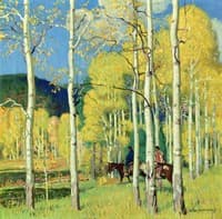 Riders through an Aspen Grove