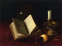 Still LIfe with Pipe, Candlestand and Book
