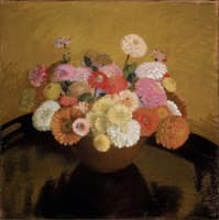 Bowl of Zinnias