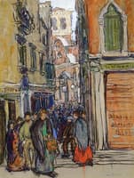 A Crowded Street in Venice