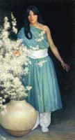 Pueblo Indian Girl with Wild Plum Blossoms