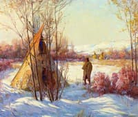 October Morning - Crow Teepees in Montana