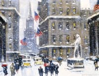 Trinity Church from Wall Street, Winter