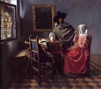 A Lady Drinking and a Gentleman
