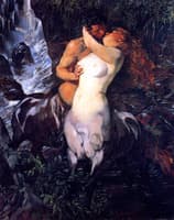 Pair of Centaurs at a Waterfall