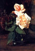 Tea Roses and Lilacs in a Glass