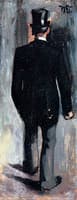 Rear View of a Male Figure with Top Hat