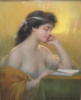 Portrait of an Elegant Lady Reading