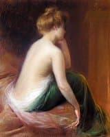 Femme Assise Au Lit