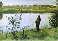 Painter Konstantin Korovin on the Riverbank