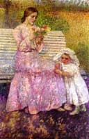 Mother and Child on a Bench