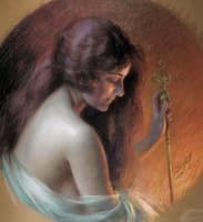 Female Figure Holding A Staff