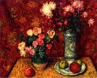 Apples and Vase of Flowers