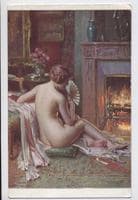 Beauty Seated by the Fireside