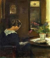 Interior with Artist's Wife Reading at a Table