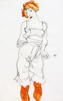 Woman in Underclothes and Stockings