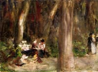 Children Playing and Loving Couple in the Tiergarten