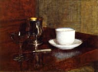 Still Life: Glass, Silver Goblet and Cup of Champagne