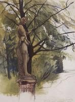 Statue of a faun in the Yusupov garden in St. Petersburg