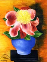Flowers in a Blue Vase